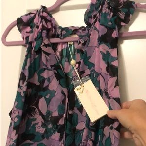 For love and lemons purple floral blouse